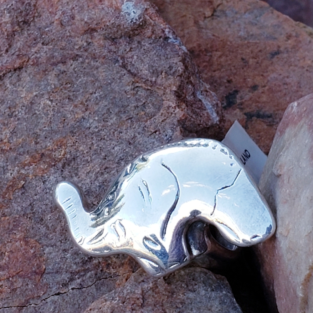Sterling Silver Elephant Ring, sz 7